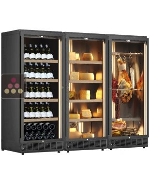 Combination of 3 refrigerated display cabinets for wine, cold cuts and cheese CALICE