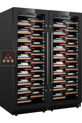Combination of 2 single temperature wine service or storage cabinet