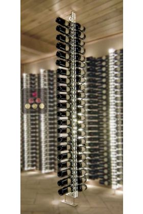 Bottle-holder column with ground/ceiling fixation - Height 240cm - Depth 1 bottle - Optional LED lighting