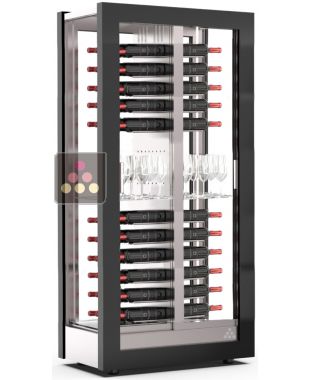 Wine display cabinet - Pro - 4 glazed sides - Mixed shelves CALICE DESIGN