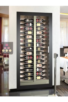 Built-in wine display cabinet - Home - Flat frame -  Horizontal bottles - 38cm deep