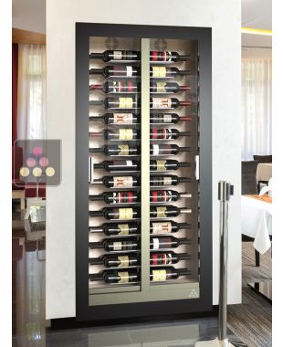 Built-in wine display cabinet - Home - Flat frame -  Horizontal bottles - 38cm deep CALICE DESIGN