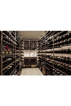 Wood and metal cellar rack for 1204 bottles - Specific manufacturing - Essentiel Wood