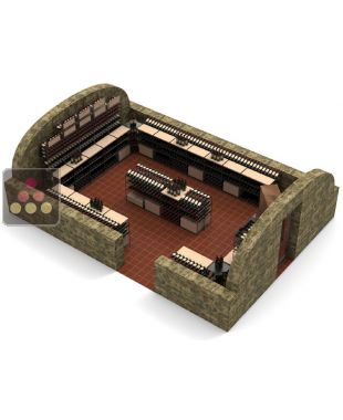 Wood and metal cellar rack for 4231 bottles - Specific manufacturing - Essentiel System ARCHITECTURE INTERIEURE DU VIN