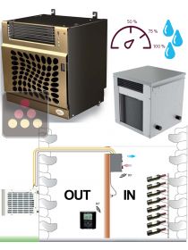 Air conditioner for wine cellar up to 30m3 - cooling, heating and humidity control - Wall evaporator FRIAX