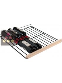 Storage shelf made of steel wires, with wooden front, for wine cabinets in the Tradition 2015 range La SOMMELIERE