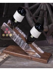 Stone and wood table bottle display unit IT'S STONE