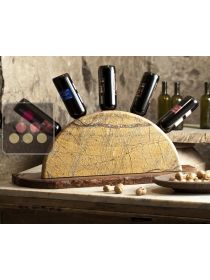 Stone and wood table bottle display unit IT'S STONE