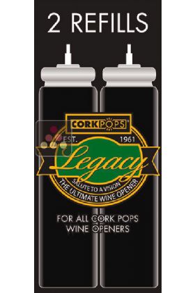 2 gas refills Pop Luxe gas corkscrew
