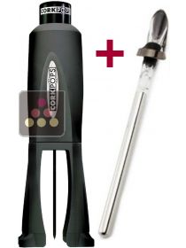 Pop Luxe gas corkscrew + Cooler for 1 bottle with pouring spout Vinoice OENOPRO
