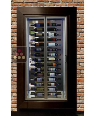 Professional multi-temperature built-in wine display cabinet - Wall crossing - Horizontal bottles CALICE DESIGN