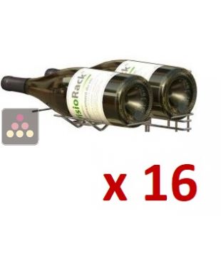 Set of 16 chrome wine cradles for 2 Magnum bottles VISIORACK