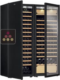 Combination of a single temperature wine cabinet and a 3 temperatures multipurpose wine cabinet TRANSTHERM