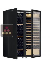 Combination of a single temperature wine cabinet and a 3 temperatures multipurpose wine cabinet TRANSTHERM