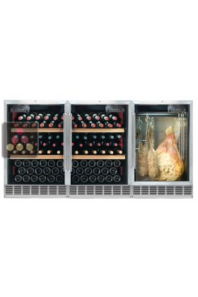 Built-in combination of 2 wine cabinets and a delicatessen cabinet
