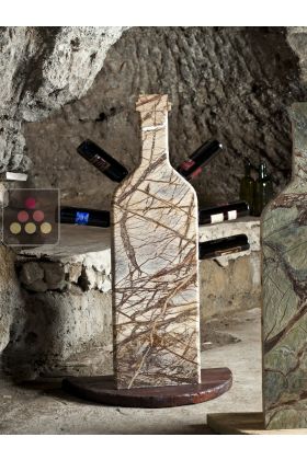 Stone and wood bottle display unit