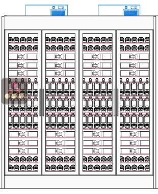 2 temperatures 4-sided refrigerated display cabinet for wine service Ma Cave à Vin