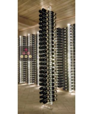 Bottle-holder column with ground/ceiling fixation - Height 253cm - Depth 2 bottles - Optional LED lighting SOBRIO