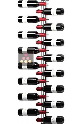 Horizontal black wall rack for 16 x 75cl bottles