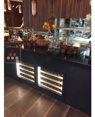 Custom dual temperature wine cabinet with remote compressor Ma Cave à Vin