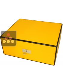 Cigar humidor with yellow finishing Ma Cave à Cigares