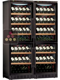 Built-in combination of 4 single-temperature wine cabinets for service or storage CALICE