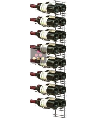 Black wall rack for 16 x 75cl bottles - Horizontal bottles VISIORACK