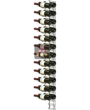 Black wall rack for 24 x 75cl bottles - Horizontal bottles VISIORACK