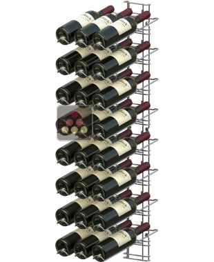 Black wall rack for 24 x 75cl bottles - Sloping bottles VISIORACK