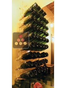 Wall Mounted Bottle Rack in Plexiglass for 50 champagne bottles - (optional LED lighting) SOBRIO