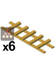 Set of 6 shelves for modular beechwood racks MODULOCUBE