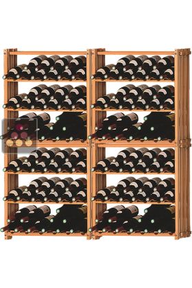 Set of 4 modular beechwood racks for 144 bottles