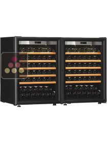 Combination of 2 single temperature wine cabinets for ageing and/or service TRANSTHERM