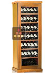 Single temperature wine storage or service cabinet - Massive wood cladding - Inclined bottles CALICE