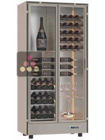 Wine cabinet unit D53cm Glass front only - Without shelves - Without frame CALICE DESIGN
