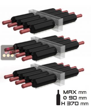 Set of 3 aluminium racks for 8 horizontal bottles CALICE DESIGN