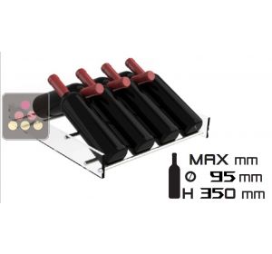 Plexiglass and aluminium rack for 7 slanted bottles or 4 magnums CALICE DESIGN