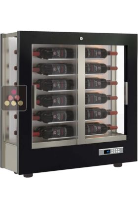 Professional multi-temperature wine display cabinet - 36cm deep - 3 glazed sides - Without cladding