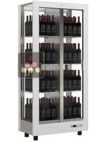 4-sided refrigerated display cabinet for wine storage or service CALICE DESIGN