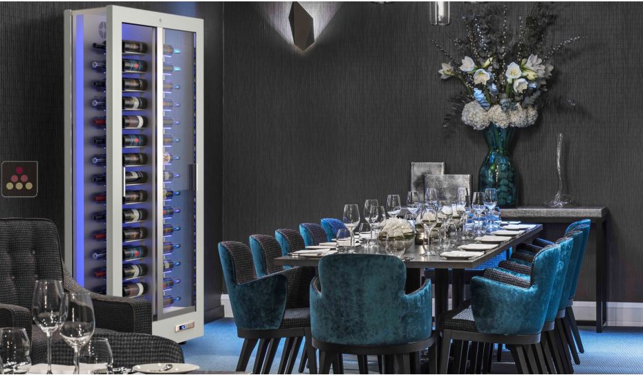 Professional multi-temperature wine display cabinet - 36cm deep - 3 glazed sides - Without cladding