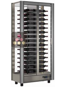 4-sided refrigerated display cabinet unit for wine storage or service CALICE DESIGN