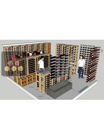 Cellar storage solution: 32 wooden boxes + 64 magnums + 1620 wine bottles 75cl + special bottles VISIORACK