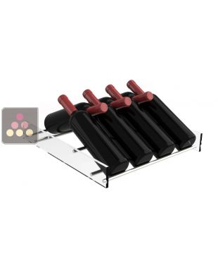 Plexiglas and aluminium shelf for inclined bottles display CALICE DESIGN