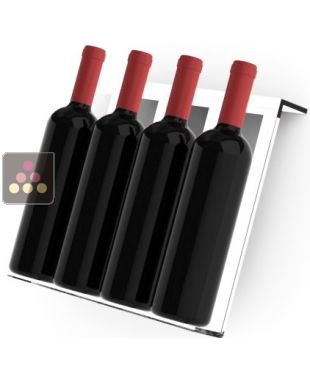 Plexiglas rack for shallow display cases: 4 inclined bottles with an 80 mm diameter CALICE DESIGN