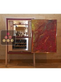 Customizable craft tasting cabinet with single temperature wine cabinet for service - Exhibition Model sold with 2 painting Ma Cave à Vin