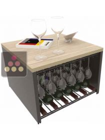 Petit Bar - Steel and Solid wood - 13 bottles  L'ATELIER du VIN