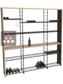 Glued laminated beechwood and steel storage rack  L'ATELIER du VIN