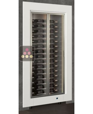 Built-in multi-purpose wine cabinet for storage or service, raised on an iron stand CALICE DESIGN