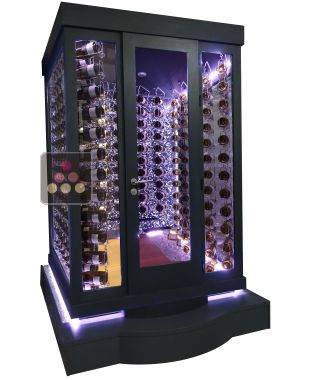 Single temperature Cellar – 3 glass walls – Suspended Bottles – Ageing or service WINEROOM