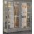 Combination of 2 professional refrigerated display cabinets for cheese/cured meat and snack/desserts - 4 glazed sides - Magnetic and interchangeable cover